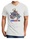 TooLoud AMERISAURUS REX Adult V-Neck T-shirt-Mens V-Neck T-Shirt-TooLoud-White-Small-Davson Sales