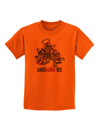 TooLoud AMERISAURUS REX Childrens T-Shirt-Childrens T-Shirt-TooLoud-Orange-X-Small-Davson Sales