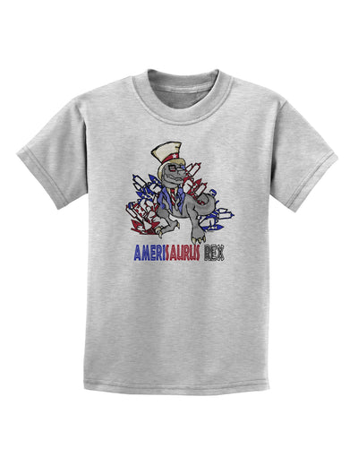 TooLoud AMERISAURUS REX Childrens T-Shirt-Childrens T-Shirt-TooLoud-AshGray-X-Small-Davson Sales