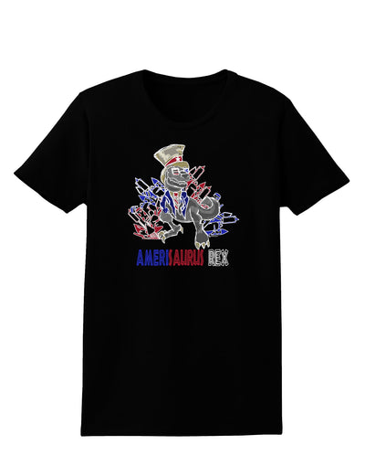 TooLoud AMERISAURUS REX Dark Womens Dark T-Shirt-Womens T-Shirt-TooLoud-Black-X-Small-Davson Sales