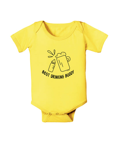 TooLoud Best Drinking Buddy Baby Romper Bodysuit-Baby Romper-TooLoud-Yellow-06-Months-Davson Sales