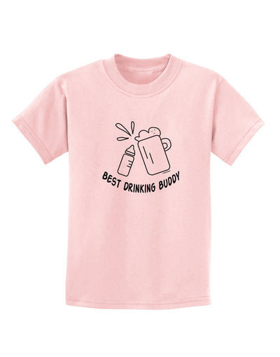 TooLoud Best Drinking Buddy Childrens T-Shirt-Childrens T-Shirt-TooLoud-PalePink-X-Small-Davson Sales