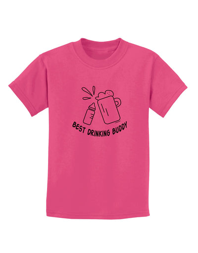 TooLoud Best Drinking Buddy Childrens T-Shirt-Childrens T-Shirt-TooLoud-Sangria-X-Small-Davson Sales