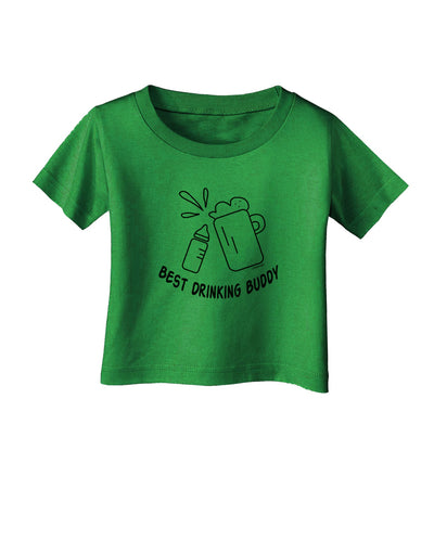 TooLoud Best Drinking Buddy Infant T-Shirt Dark-Infant T-Shirt-TooLoud-Clover-Green-06-Months-Davson Sales