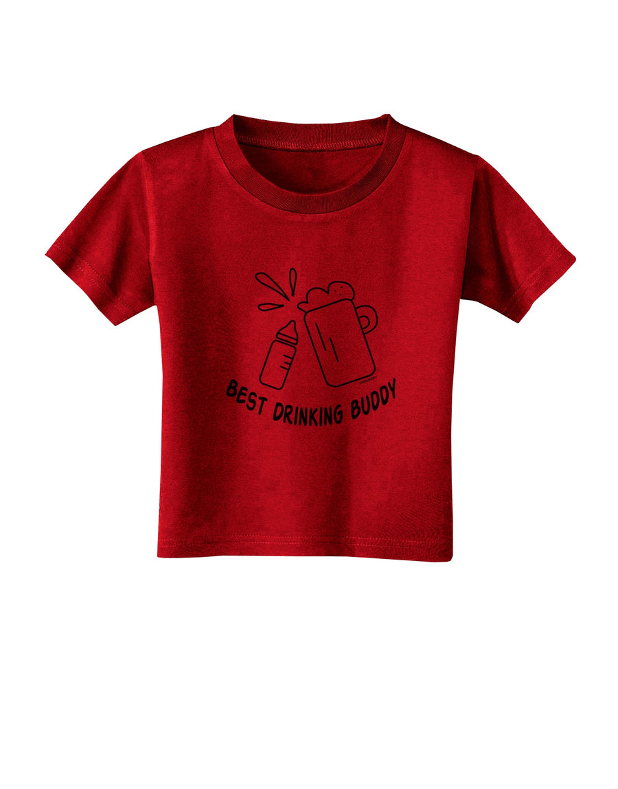 TooLoud Best Drinking Buddy Toddler T-Shirt Dark-Toddler T-shirt-TooLoud-Black-2T-Davson Sales