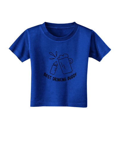 TooLoud Best Drinking Buddy Toddler T-Shirt Dark-Toddler T-shirt-TooLoud-Royal-Blue-2T-Davson Sales
