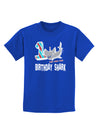 TooLoud Birthday Shark ONE Childrens Dark T-Shirt-Childrens T-Shirt-TooLoud-Royal-Blue-X-Small-Davson Sales