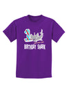 TooLoud Birthday Shark ONE Childrens Dark T-Shirt-Childrens T-Shirt-TooLoud-Purple-X-Small-Davson Sales