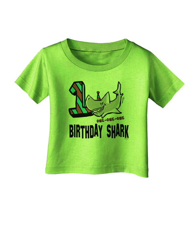 TooLoud Birthday Shark ONE Infant T-Shirt-Infant T-Shirt-TooLoud-Lime-Green-06-Months-Davson Sales