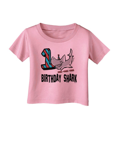 TooLoud Birthday Shark ONE Infant T-Shirt-Infant T-Shirt-TooLoud-Candy-Pink-06-Months-Davson Sales