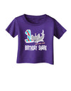 TooLoud Birthday Shark ONE Infant T-Shirt Dark-Infant T-Shirt-TooLoud-Purple-06-Months-Davson Sales