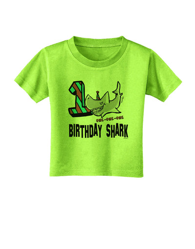 TooLoud Birthday Shark ONE Toddler T-Shirt-Toddler T-shirt-TooLoud-Lime-Green-2T-Davson Sales