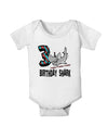 TooLoud Birthday Shark Three Baby Romper Bodysuit-Baby Romper-TooLoud-White-06-Months-Davson Sales