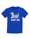 TooLoud Birthday Shark Three Childrens Dark T-Shirt-Childrens T-Shirt-TooLoud-Royal-Blue-X-Small-Davson Sales