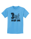 TooLoud Birthday Shark Three Childrens T-Shirt-Childrens T-Shirt-TooLoud-Aquatic-Blue-X-Small-Davson Sales