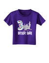 TooLoud Birthday Shark Three Toddler T-Shirt Dark-Toddler T-shirt-TooLoud-Purple-2T-Davson Sales