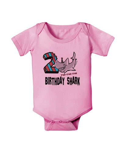TooLoud Birthday Shark Two Baby Romper Bodysuit-Baby Romper-TooLoud-Pink-06-Months-Davson Sales