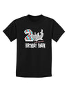 TooLoud Birthday Shark Two Childrens Dark T-Shirt-Childrens T-Shirt-TooLoud-Black-X-Small-Davson Sales