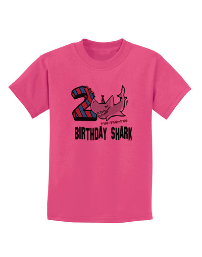 TooLoud Birthday Shark Two Childrens T-Shirt-Childrens T-Shirt-TooLoud-Sangria-X-Small-Davson Sales