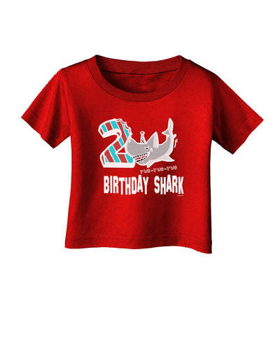 TooLoud Birthday Shark Two Infant T-Shirt Dark-Infant T-Shirt-TooLoud-Red-06-Months-Davson Sales