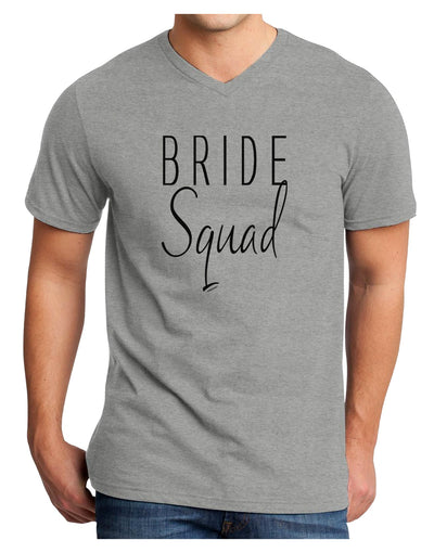 TooLoud Bride Squad Adult V-Neck T-shirt-Mens V-Neck T-Shirt-TooLoud-HeatherGray-Small-Davson Sales