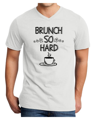 TooLoud Brunch So Hard Eggs and Coffee Adult V-Neck T-shirt-Mens V-Neck T-Shirt-TooLoud-White-Small-Davson Sales