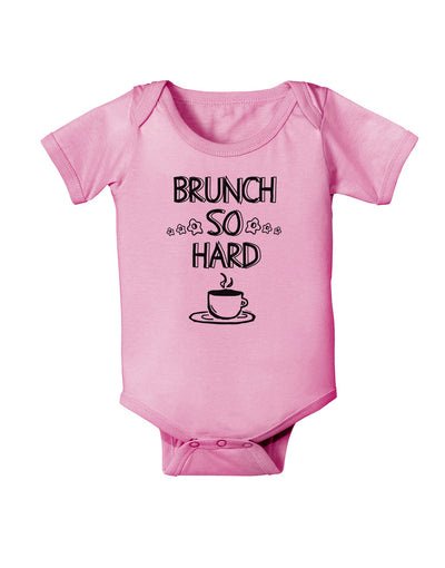 TooLoud Brunch So Hard Eggs and Coffee Baby Romper Bodysuit-Baby Romper-TooLoud-Pink-06-Months-Davson Sales