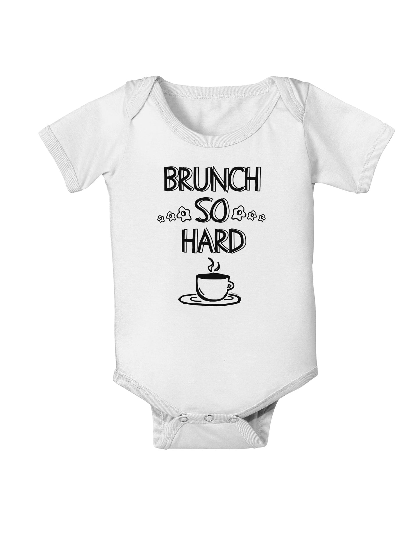 TooLoud Brunch So Hard Eggs and Coffee Baby Romper Bodysuit-Baby Romper-TooLoud-White-06-Months-Davson Sales