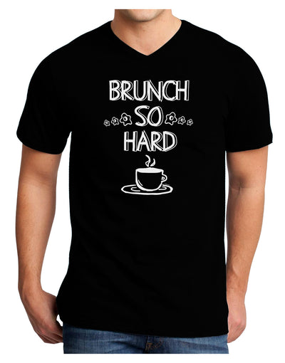 TooLoud Brunch So Hard Eggs and Coffee Dark Adult Dark V-Neck T-Shirt-Mens V-Neck T-Shirt-TooLoud-Black-Small-Davson Sales