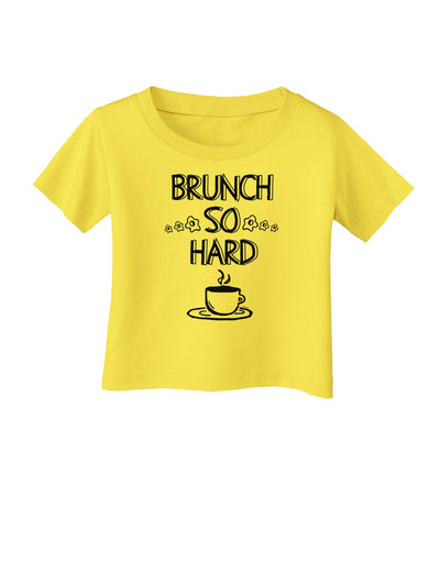 TooLoud Brunch So Hard Eggs and Coffee Infant T-Shirt-Infant T-Shirt-TooLoud-Yellow-06-Months-Davson Sales