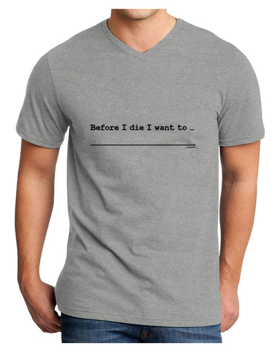 TooLoud Custom Before I Die Adult V-Neck T-shirt-Mens V-Neck T-Shirt-TooLoud-HeatherGray-Small-Davson Sales