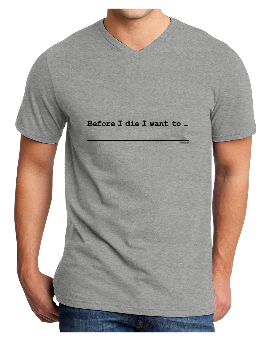 TooLoud Custom Before I Die Adult V-Neck T-shirt-Mens V-Neck T-Shirt-TooLoud-White-Small-Davson Sales