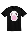 TooLoud Cute Bunny with Floppy Ears - Pink Adult Dark T-Shirt-Mens T-Shirt-TooLoud-Black-Small-Davson Sales