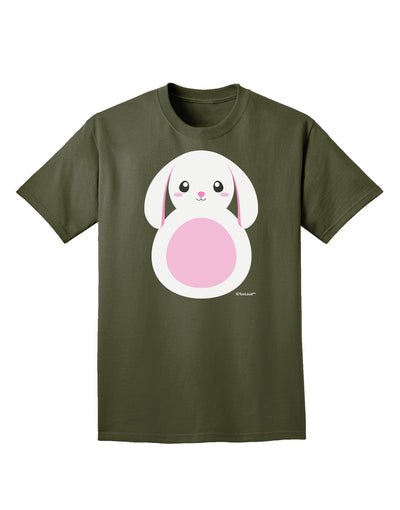 TooLoud Cute Bunny with Floppy Ears - Pink Adult Dark T-Shirt-Mens T-Shirt-TooLoud-Military-Green-Small-Davson Sales