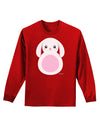 TooLoud Cute Bunny with Floppy Ears - Pink Adult Long Sleeve Dark T-Shirt-TooLoud-Red-Small-Davson Sales