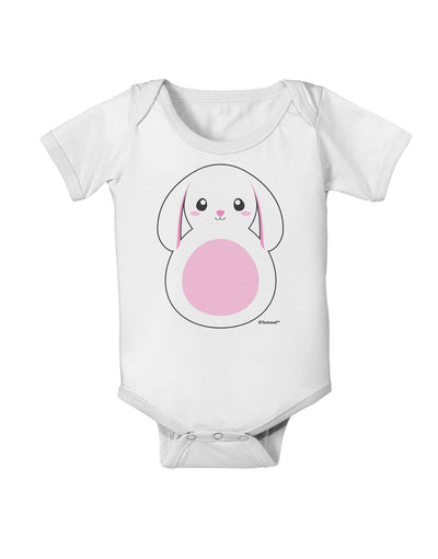 TooLoud Cute Bunny with Floppy Ears - Pink Baby Romper Bodysuit-Baby Romper-TooLoud-White-06-Months-Davson Sales