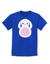 TooLoud Cute Bunny with Floppy Ears - Pink Childrens Dark T-Shirt-Childrens T-Shirt-TooLoud-Royal-Blue-X-Small-Davson Sales