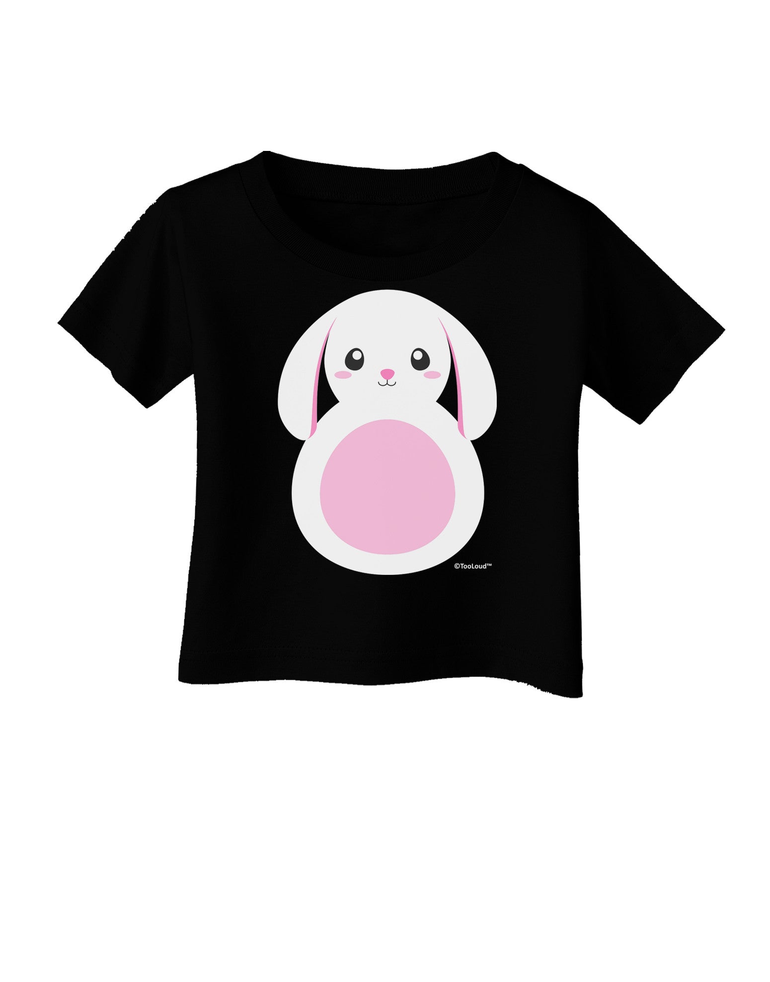 TooLoud Cute Bunny with Floppy Ears - Pink Infant T-Shirt Dark-Infant T-Shirt-TooLoud-Black-06-Months-Davson Sales