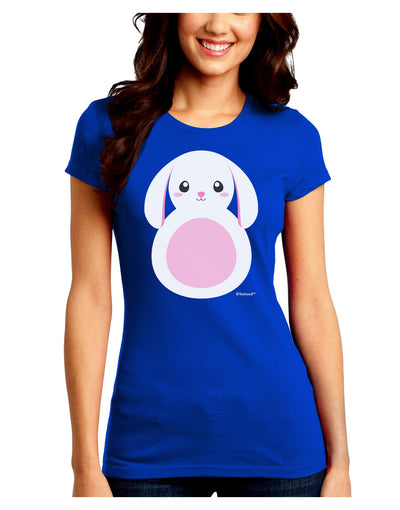 TooLoud Cute Bunny with Floppy Ears - Pink Juniors Crew Dark T-Shirt-T-Shirts Juniors Tops-TooLoud-Royal-Blue-Juniors Fitted Small-Davson Sales