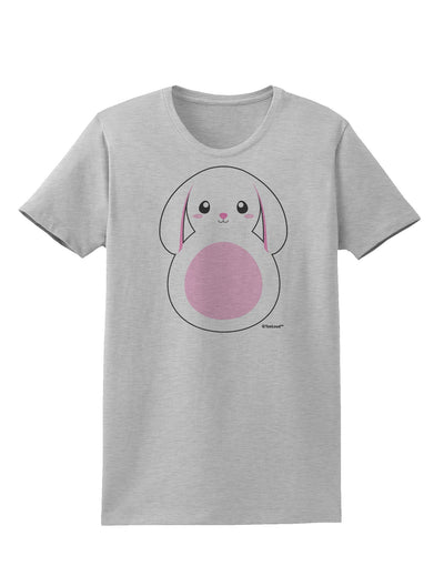 TooLoud Cute Bunny with Floppy Ears - Pink Womens T-Shirt-Womens T-Shirt-TooLoud-AshGray-X-Small-Davson Sales