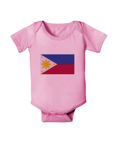 TooLoud Distressed Philippines Flag Baby Romper Bodysuit-Baby Romper-TooLoud-Pink-06-Months-Davson Sales