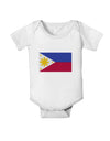 TooLoud Distressed Philippines Flag Baby Romper Bodysuit-Baby Romper-TooLoud-White-06-Months-Davson Sales