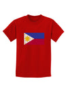 TooLoud Distressed Philippines Flag Childrens Dark T-Shirt-Childrens T-Shirt-TooLoud-Red-X-Small-Davson Sales