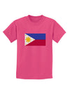 TooLoud Distressed Philippines Flag Childrens Dark T-Shirt-Childrens T-Shirt-TooLoud-Sangria-X-Small-Davson Sales