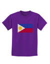 TooLoud Distressed Philippines Flag Childrens Dark T-Shirt-Childrens T-Shirt-TooLoud-Purple-X-Small-Davson Sales