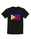 TooLoud Distressed Philippines Flag Childrens Dark T-Shirt-Childrens T-Shirt-TooLoud-Black-X-Small-Davson Sales