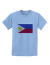 TooLoud Distressed Philippines Flag Childrens T-Shirt-Childrens T-Shirt-TooLoud-Light-Blue-X-Small-Davson Sales