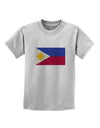 TooLoud Distressed Philippines Flag Childrens T-Shirt-Childrens T-Shirt-TooLoud-AshGray-X-Small-Davson Sales