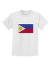 TooLoud Distressed Philippines Flag Childrens T-Shirt-Childrens T-Shirt-TooLoud-White-X-Small-Davson Sales