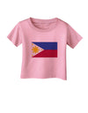TooLoud Distressed Philippines Flag Infant T-Shirt-Infant T-Shirt-TooLoud-Candy-Pink-06-Months-Davson Sales